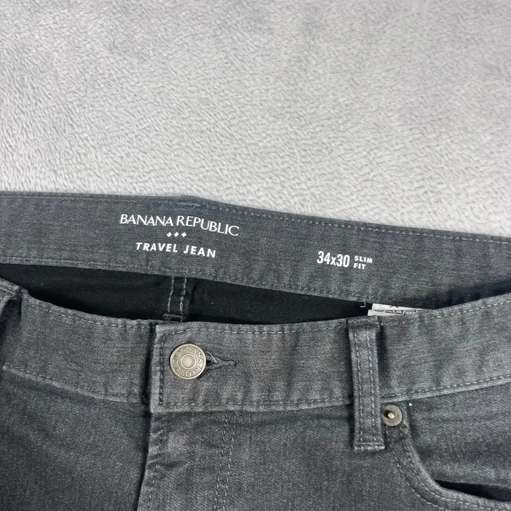 Banana Republic‎ Travel Jean Mens 34x30 Slim Fit Dark Gray Denim Pants